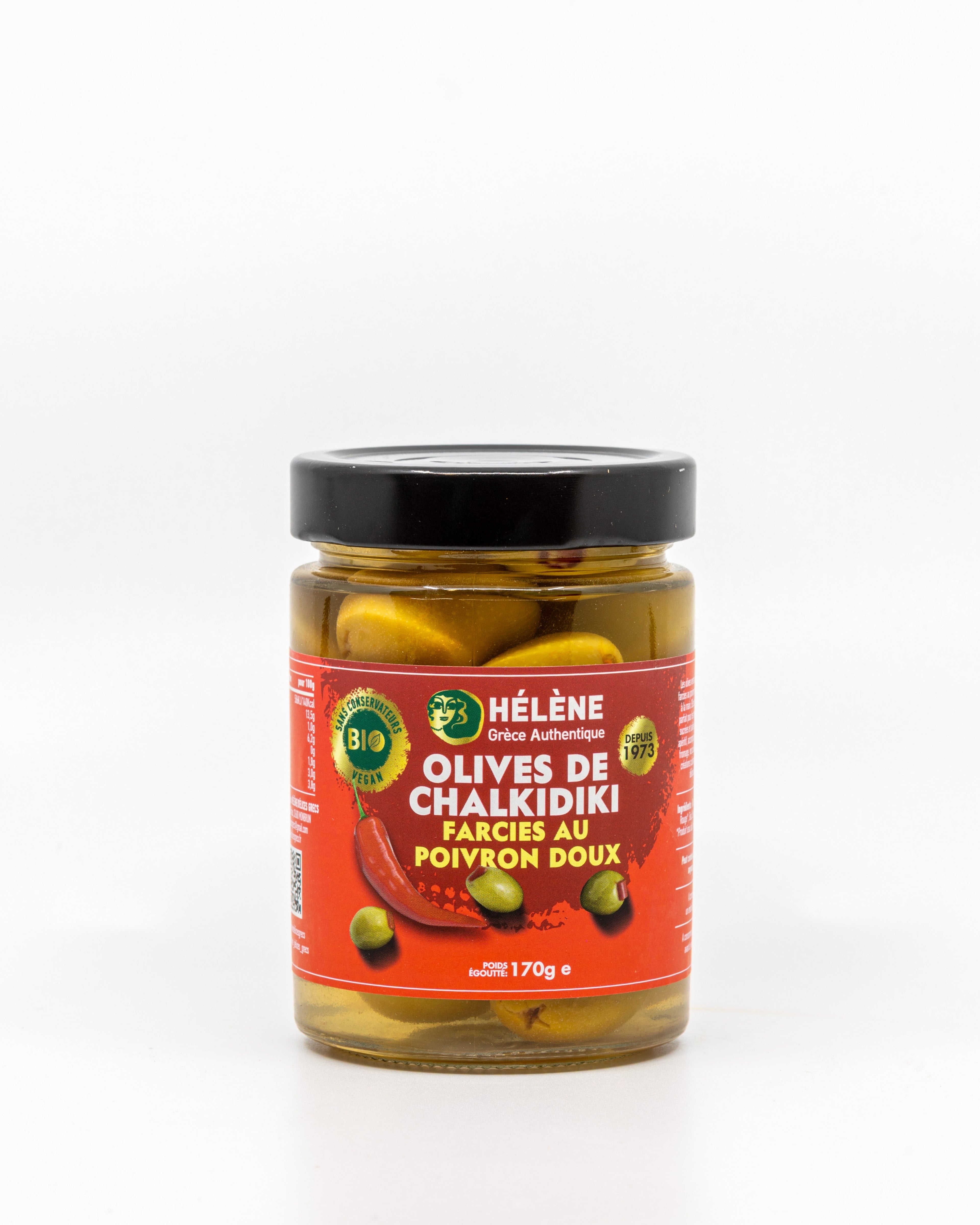 Olives de Chalkidiki farcies au poivron doux