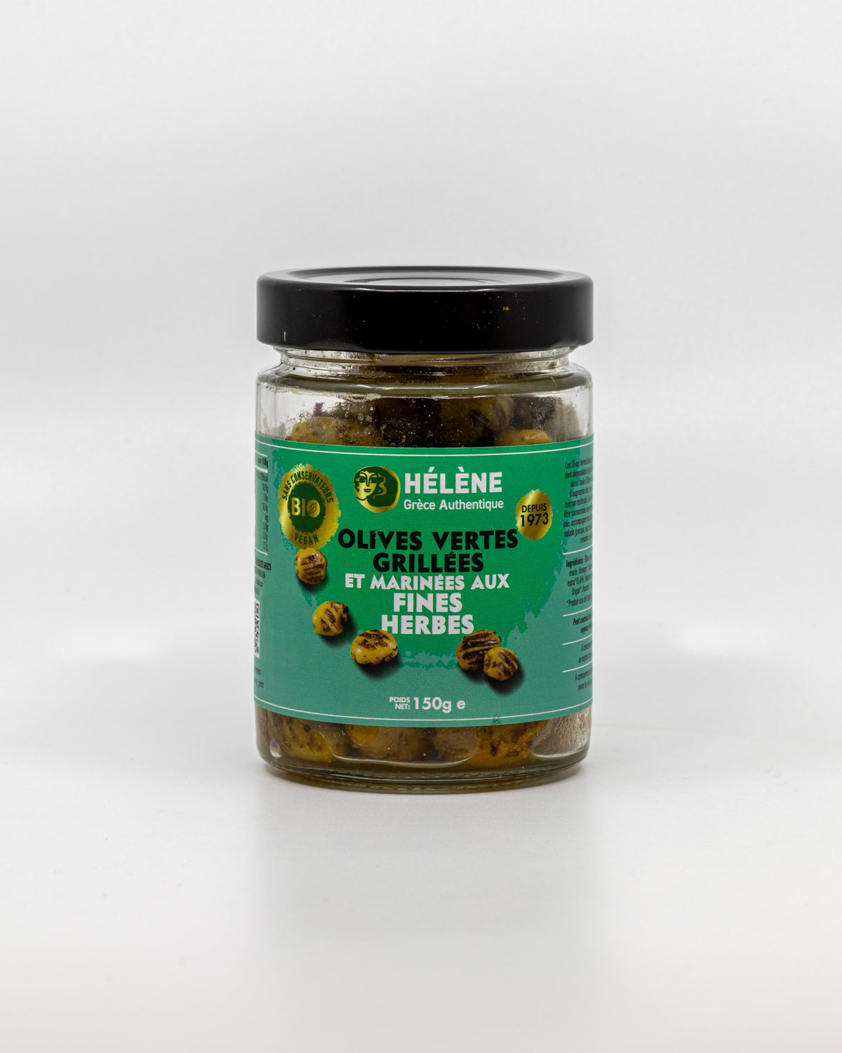 Olives vertes bio grillées et marinées aux fines herbes - 150 g