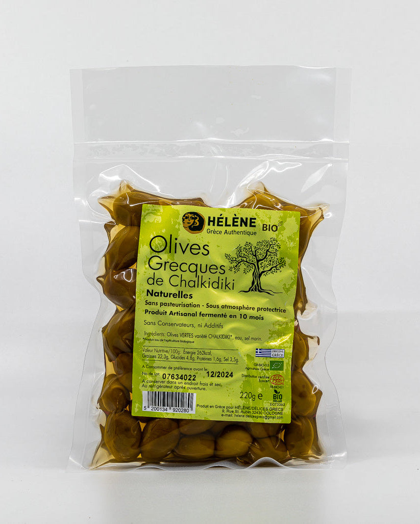 Olives vertes bio Chalkidiki nature - 220 g