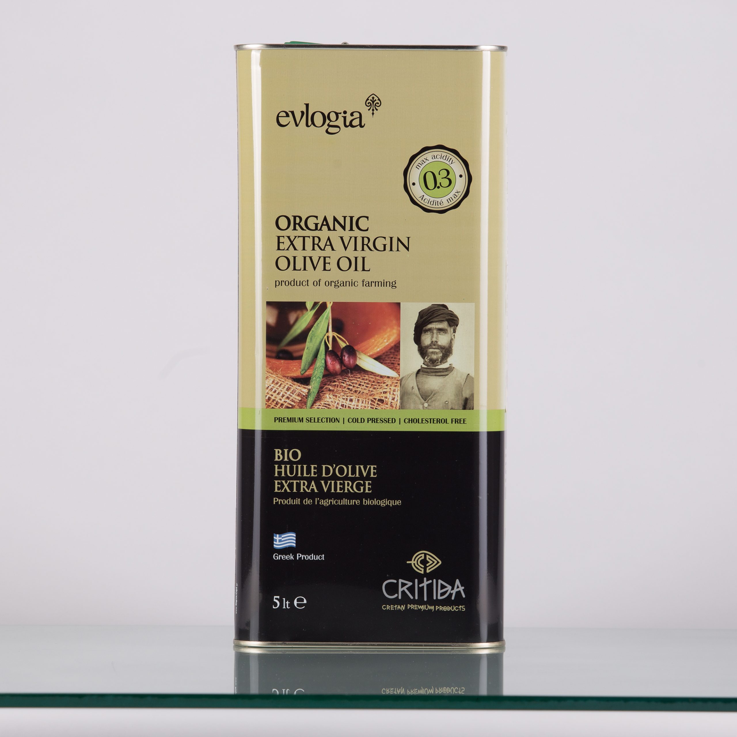 Huile d'Olive de Crète Extra Vierge IGP Qualité Supérieure Bidon 5L- Alpha  Omega