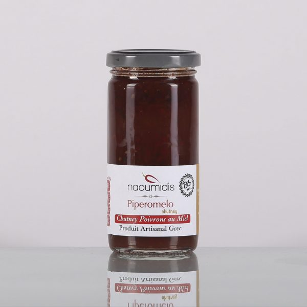 Chutney biologique grec au poivrons et au miel produit artisanal