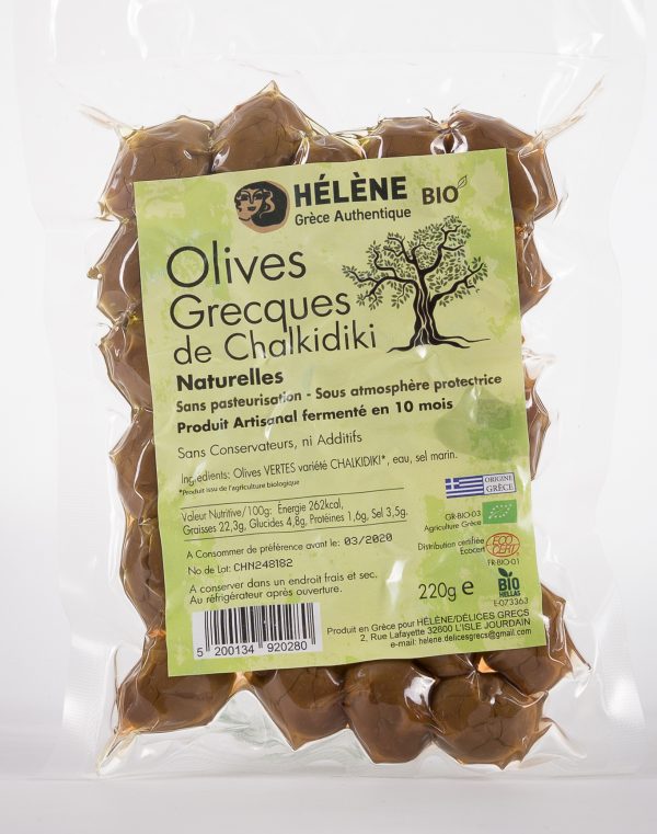 Olives biologiques grecques de Chalkidiki naturelles produit artisanal
