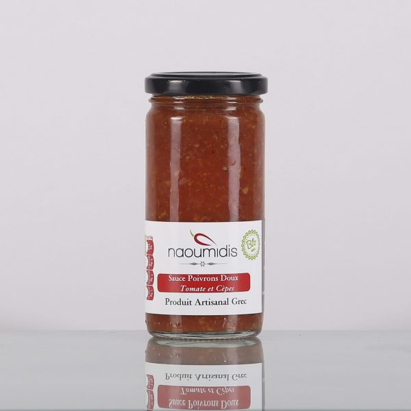 Sauce biologique grecque poivrons doux tomate et cèpes Naoumidis